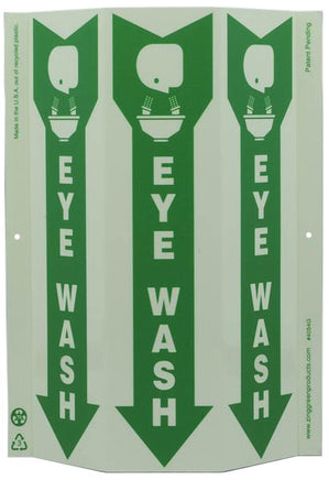 Eye Wash With Graphic Down Arrow Slim Glow TriView Sign | 4054G