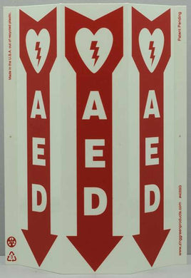AED With Graphic Down Arrow Slim Glow TriView Sign | 4055G