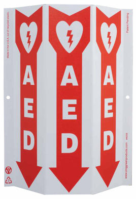 AED With Graphic Down Arrow Slim TriView Sign | 4055