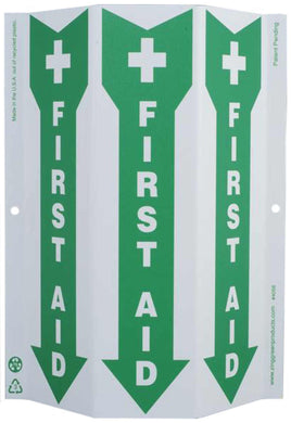 First Aid With Graphic Down Arrow Slim Glow TriView Sign | 4056G