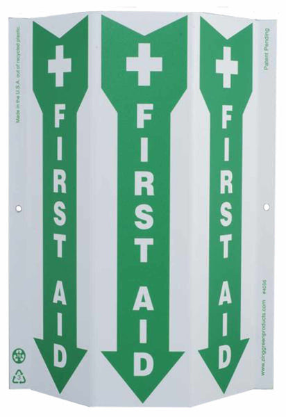 First Aid Down Arrow Slim TriView Sign | 4056