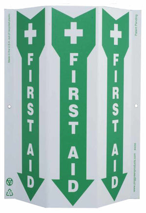 First Aid Down Arrow Slim TriView Sign | 4056