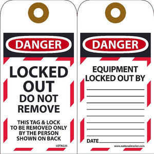 Danger Locked Out Do Not Remove Lockout Tags | LOTAG35