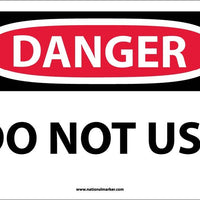 DANGER, DO NOT USE, 10X14, RIGID PLASTIC