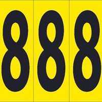 NUMBER CARD, 4" 8 (5 NUMBERS/CARD), PS CLOTH