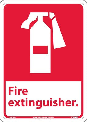FIRE EXTINGUISHER (W/GRAPHIC), 14X10, .040 ALUM