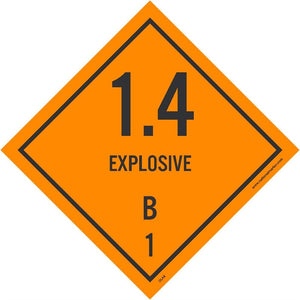 DOT SHIPPING LABELS, 1.4 EXPLOSIVES 8, 4X4, PS VINYL, 25/PK