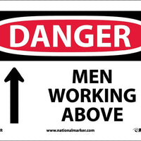 DANGER, MEN WORKING ABOVE, 7X10, .040 ALUM