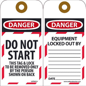 Danger Do Not Start Lockout Tags | LOTAG14