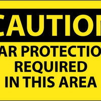 CAUTION, EAR PROTECTION REQUIRED IN THIS AREA, 3X5, PS VINYL, 5PK