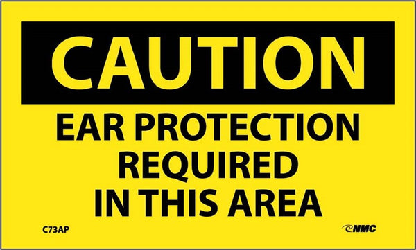 CAUTION, EAR PROTECTION REQUIRED IN THIS AREA, 3X5, PS VINYL, 5PK