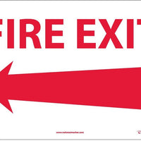 FIRE EXIT (WITH LEFT ARROW), 10X14, RIGID PLASTIC