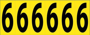 NUMBER CARD, 3" 6 (6 NUMBERS/CARD), PS CLOTH