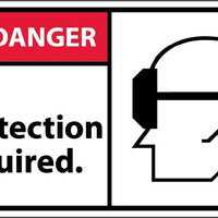 DANGER, EYE PROTECTION REQUIRED IN THIS AREA (W/GRAPHIC), 3X5, PS VINYL, 5PK