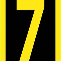 NUMBER, 7, 1.5 HIGH VISIBILITY YELLOW BLACK, PS VINYL