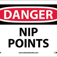 DANGER, NIP POINTS, 7X10, RIGID PLASTIC