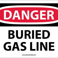 DANGER, BURIED GAS LINE, 10X14, .040 ALUM