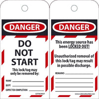 Danger Do Not Start Lockout Tags | LOTAG45