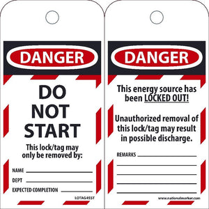 Danger Do Not Start Lockout Tags | LOTAG45