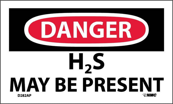 DANGER, H2S MAY BE PRESENT, 3X5, PS VINYL, 5/PK