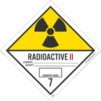DOT SHIPPING LABELS, RADIOACTIVE II, 4X4, PS VINYL, 25/PK
