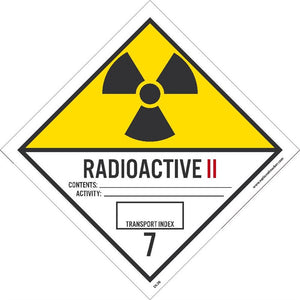 DOT SHIPPING LABELS, RADIOACTIVE II, 4X4, PS VINYL, 25/PK