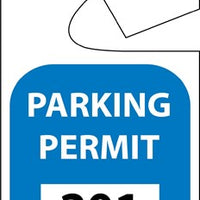 PARKING PERMIT, REARVIEW MIRROR, BLUE, 201-300