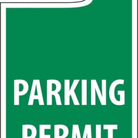 PARKING PERMIT, VEHICLE HANG TAG, PARKING PERMIT, 8 1/4X3 1/4, RIGID PLASTIC, GREEN, PAK 5