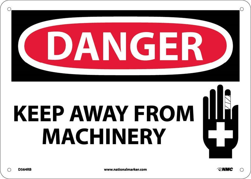 DANGER, KEEP AWAY FROM MACHINERY, GRAPHIC,  10X14, PS VINYL