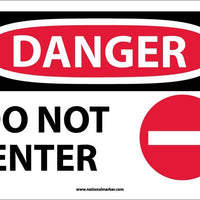 DANGER, DO NOT ENTER, GRAPHIC, 10X14, RIGID PLASTIC