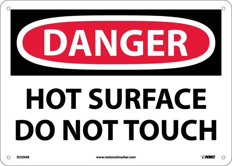 DANGER, HOT SURFACE DO NOT TOUCH, 10X14, PS VINYL