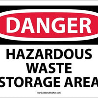 Danger Hazardous Waste Storage Area - 7x10 - Adhesive Vinyl