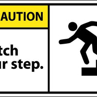 CAUTION, WATCH YOUR STEP (GRAPHIC), 3X5, PS VINYL, 5/PK