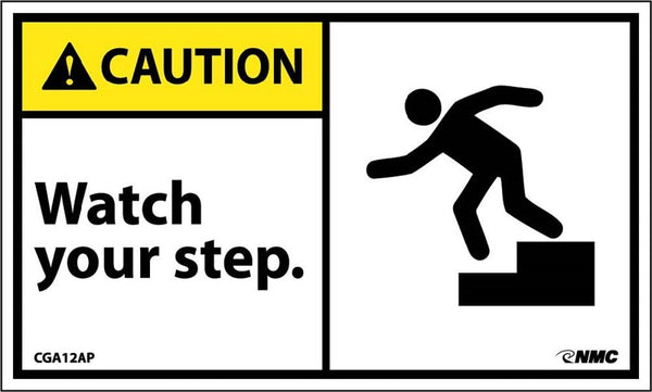 CAUTION, WATCH YOUR STEP (GRAPHIC), 3X5, PS VINYL, 5/PK
