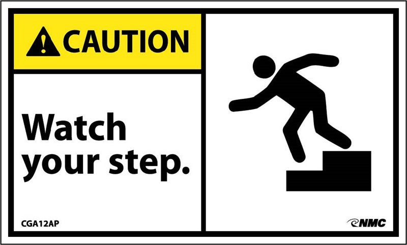 CAUTION, WATCH YOUR STEP (GRAPHIC), 3X5, PS VINYL, 5/PK