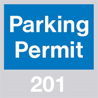 PARKING PERMIT, WINDSHIELD, BLUE, 201-300