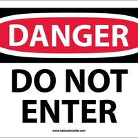 DANGER, DO NOT ENTER, 7X10, RIGID PLASTIC