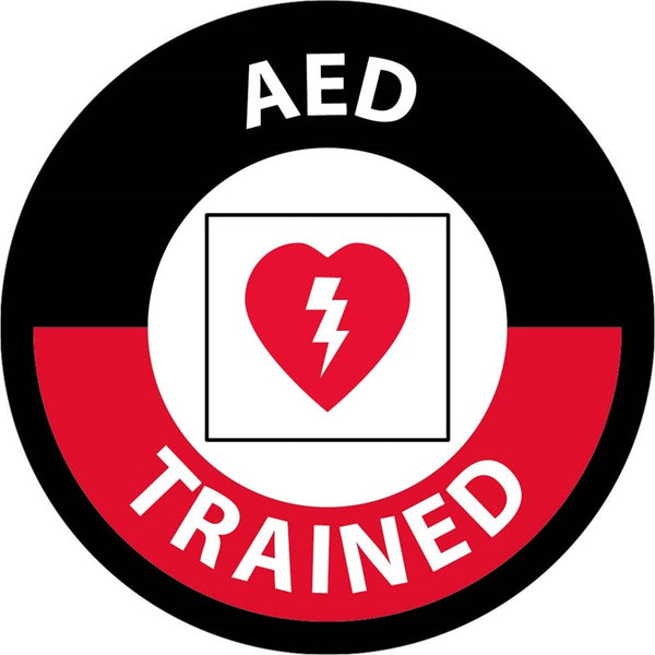 HARD HAT LABEL, AED TRAINED, 2