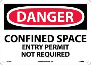 DANGER, CONFINED SPACE PERMIT NOT REQUIRED, 7X10, .040 ALUM