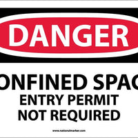 DANGER, CONFINED SPACE ENTRY PERMIT NOT REQUIRED, 10X14, RIGID PLASTIC