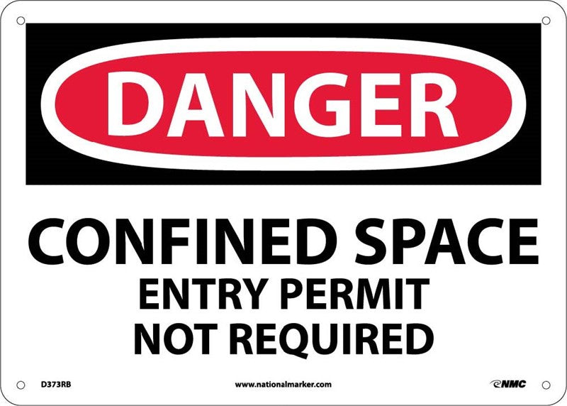 DANGER, CONFINED SPACE ENTRY PERMIT NOT REQUIRED, 7X10, PS VINYL