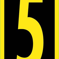 NUMBER, 5, 2.5 HIGH VISIBILITY YELLOW BLACK, PS VINYL