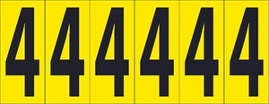 NUMBER CARD, 3" 4 (6 NUMBERS/CARD), PS CLOTH
