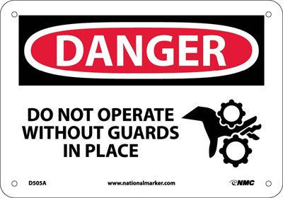 DANGER, DO NOT OPERATE WITHOUT GUARDS IN PLACE, GRAPHIC, 10X14, PS VINYL