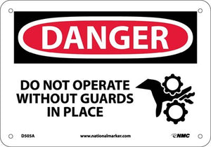 DANGER, DO NOT OPERATE CONTROLS WHILE THIS SIGN IS IN PLACE, 10X14, RIGID PLASTIC