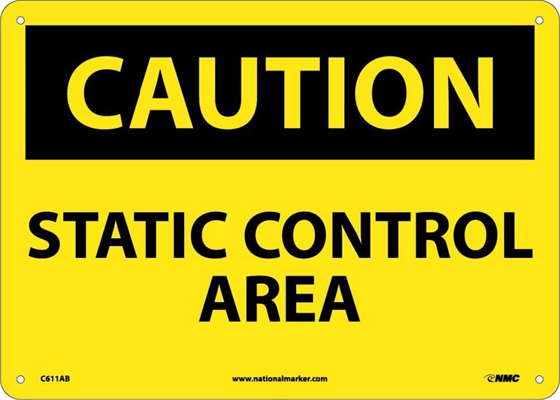 CAUTION, STATIC CONTROL AREA, 10X14, PS VINYL