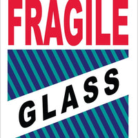 LABELS, SHIPPING AND PACKING, FRAGILE GLASS HANDLE WITH CARE, 4 X 6, PS PAPER, 500/ROLL