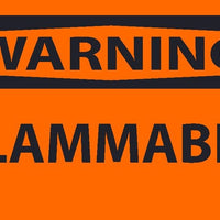 WARNING, FLAMMABLE, 3X5, PS VINYL, 5/PK