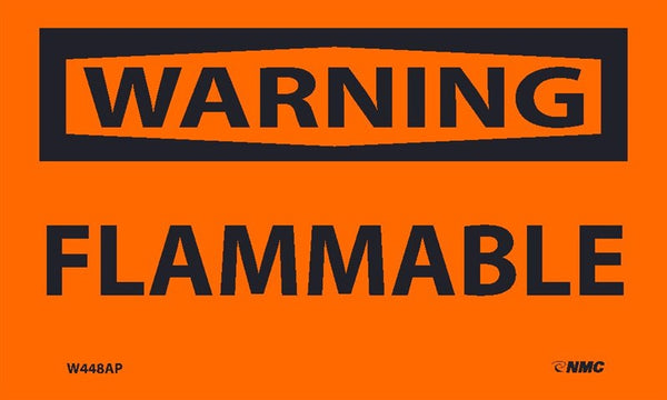 WARNING, FLAMMABLE, 3X5, PS VINYL, 5/PK