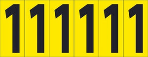 NUMBER CARD, 3" 1 (6 NUMBERS/CARD), PS CLOTH